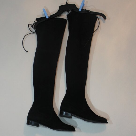 STUART WEITZMAN stretch-suede over-the-knee black boots size 8 - Picture 4 of 9